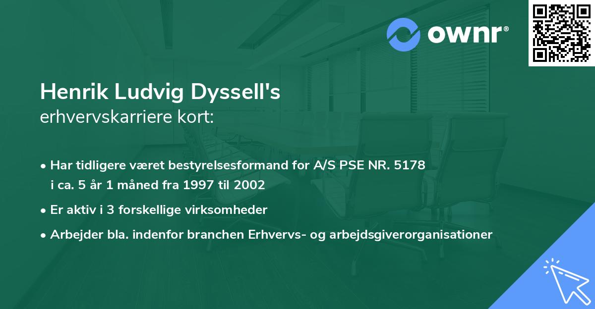 Henrik Ludvig Dyssell's erhvervskarriere kort