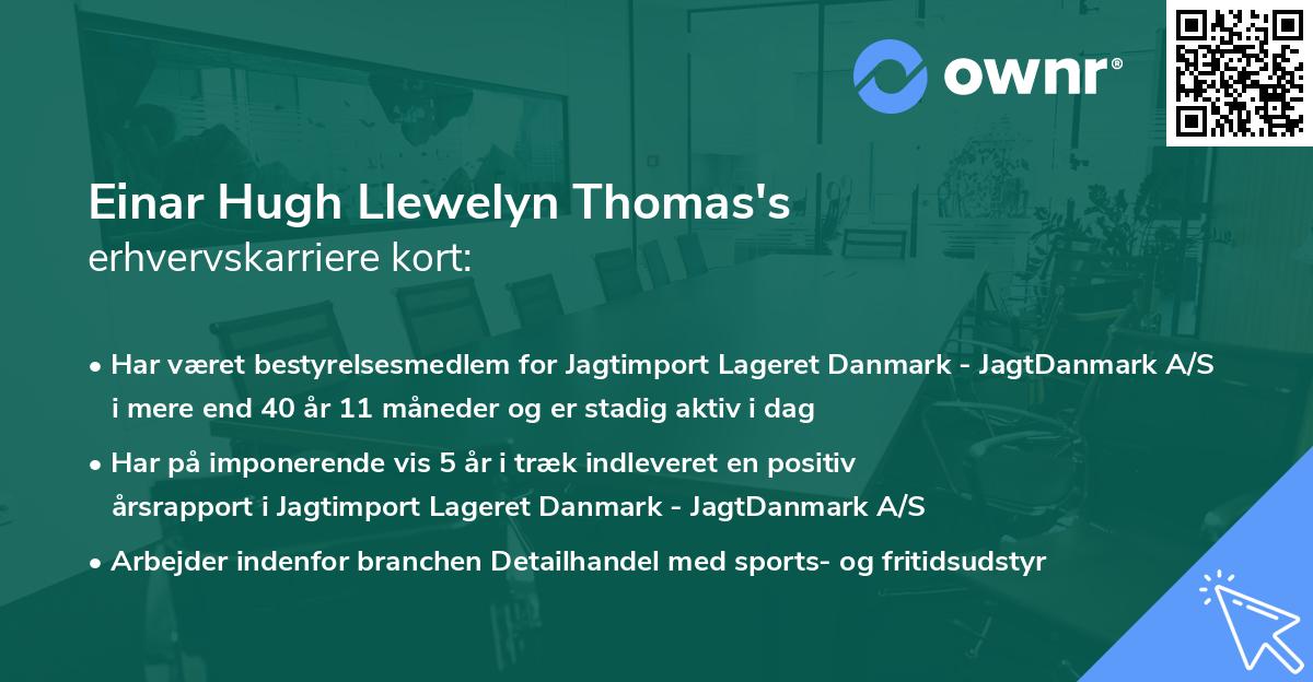 Einar Hugh Llewelyn Thomas's erhvervskarriere kort