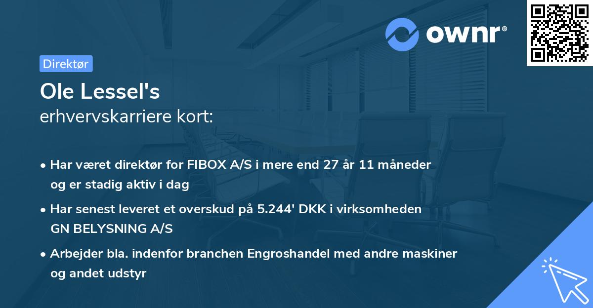 Ole Lessel's erhvervskarriere kort