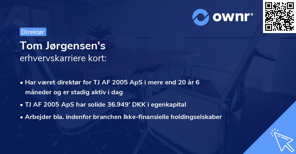 Tom Jørgensen's erhvervskarriere kort