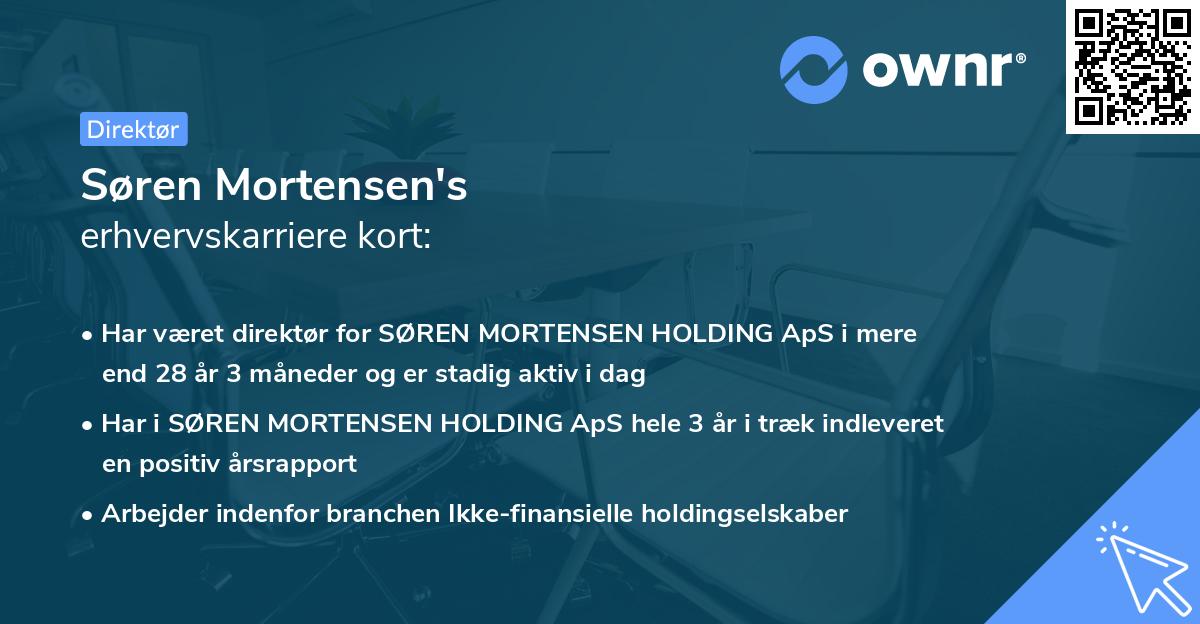 Søren Mortensen's erhvervskarriere kort