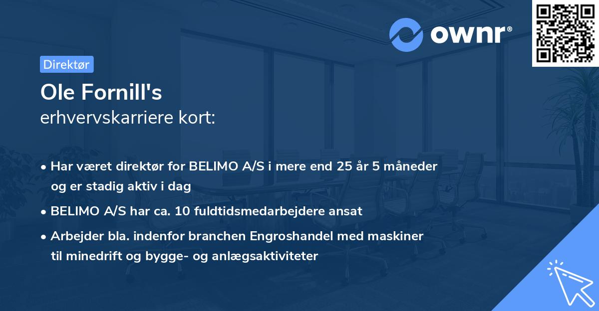 Ole Fornill's erhvervskarriere kort