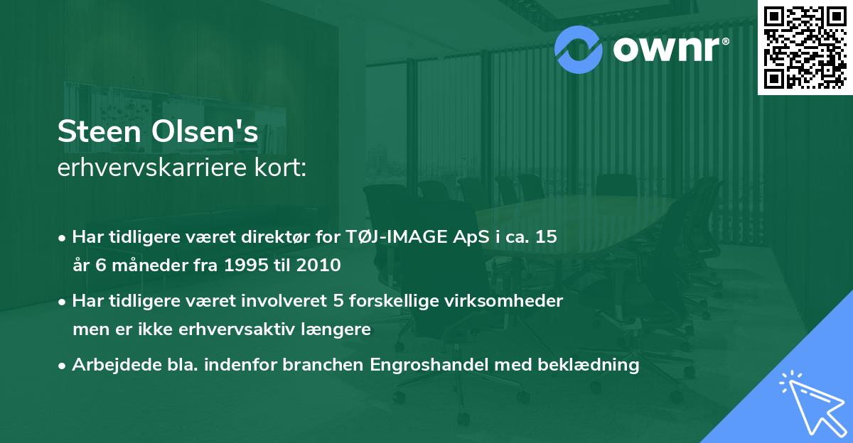 Steen Olsen's erhvervskarriere kort