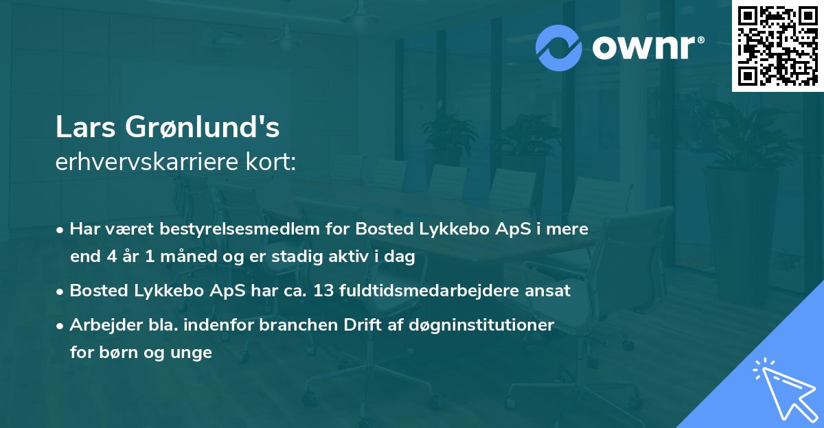 Lars Grønlund's erhvervskarriere kort