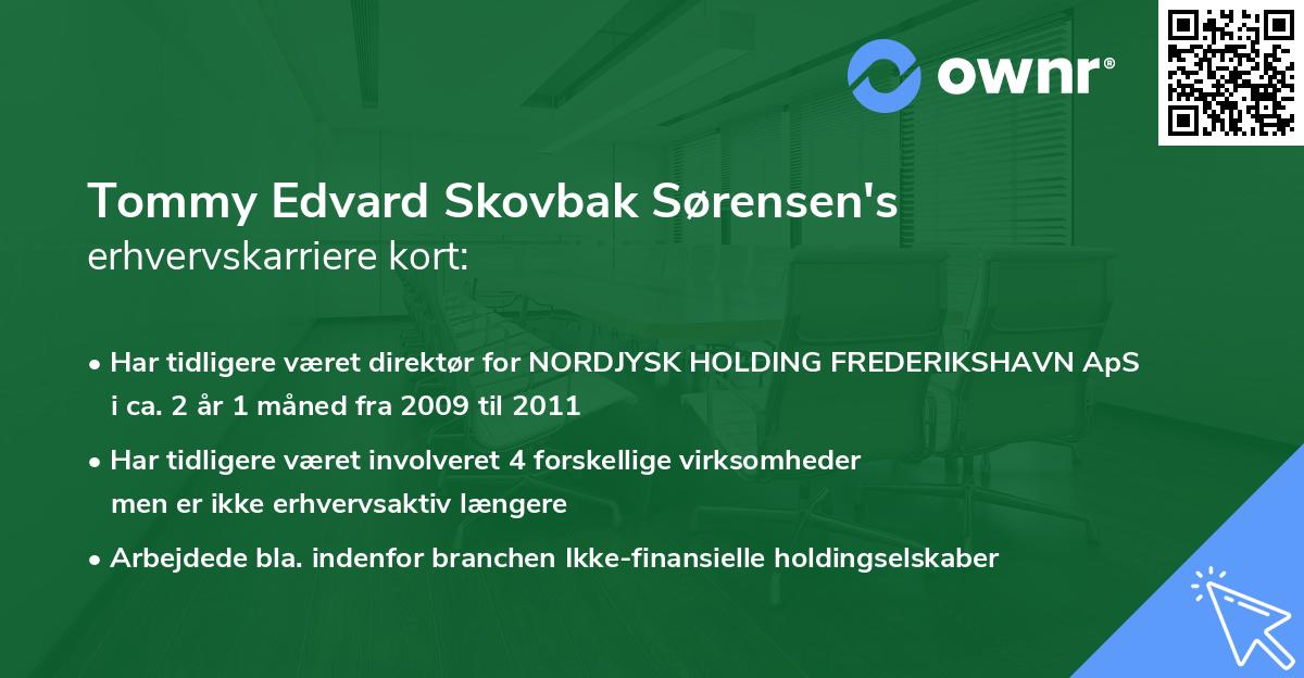Tommy Edvard Skovbak Sørensen's erhvervskarriere kort