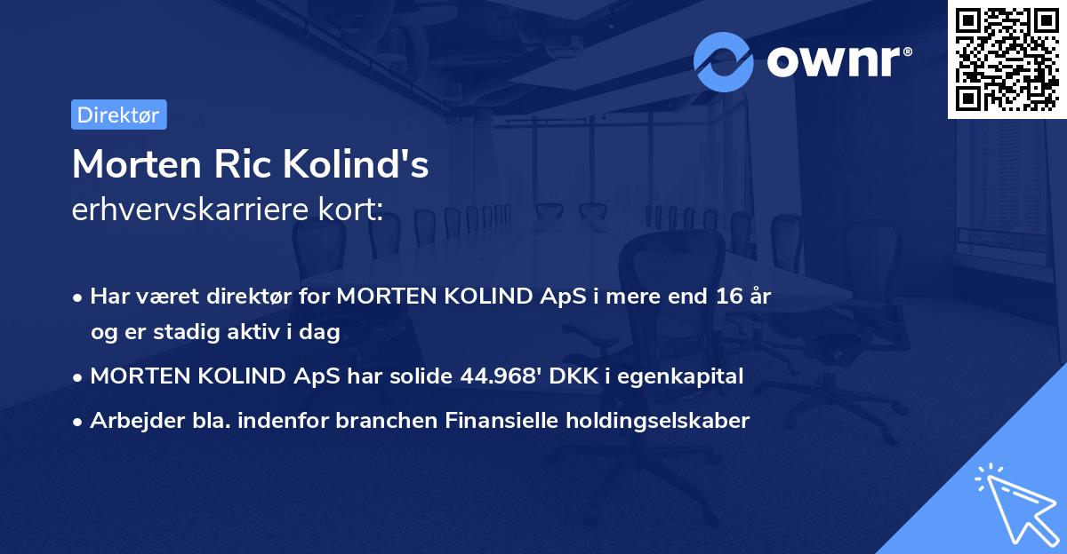 Morten Ric Kolind's erhvervskarriere kort