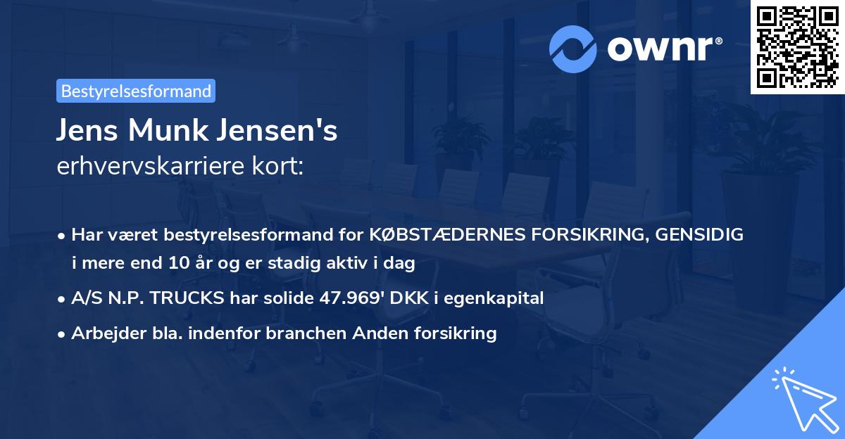 Jens Munk Jensen's erhvervskarriere kort