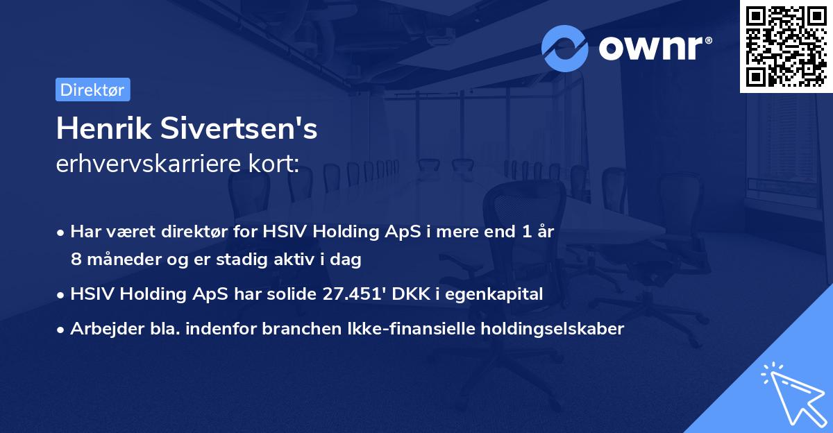 Henrik Sivertsen's erhvervskarriere kort