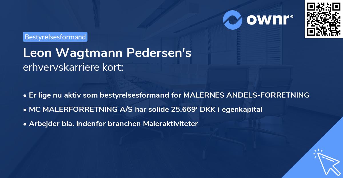 Leon Wagtmann Pedersen's erhvervskarriere kort