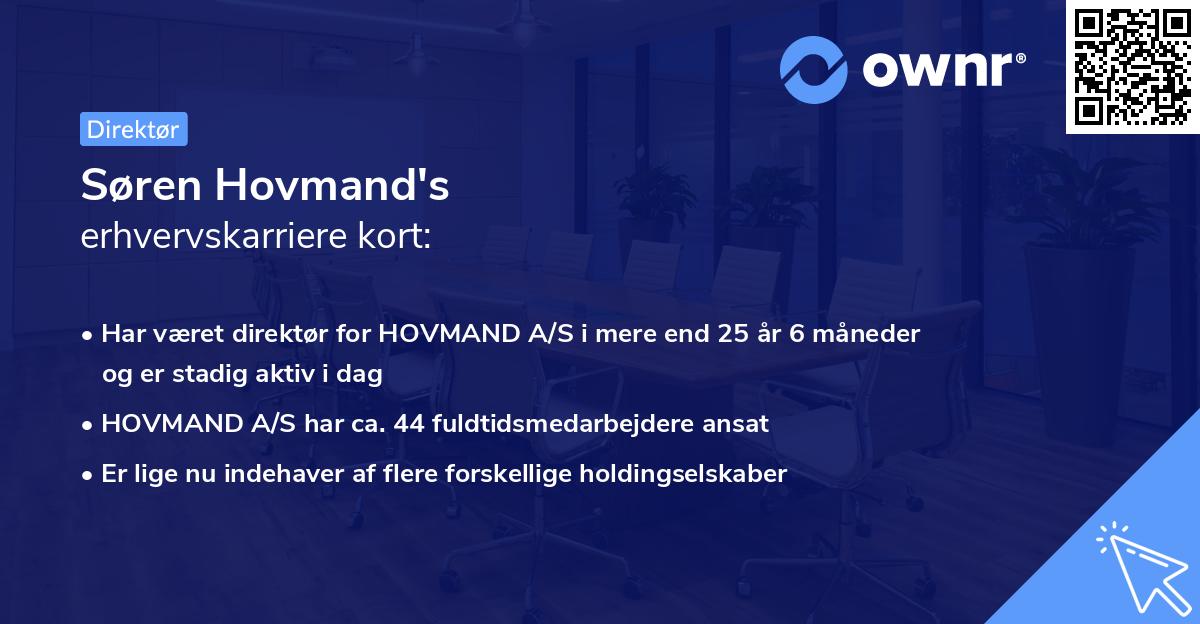 Søren Hovmand's erhvervskarriere kort