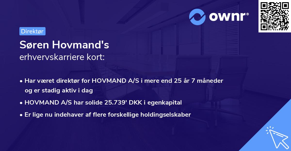 Søren Hovmand's erhvervskarriere kort