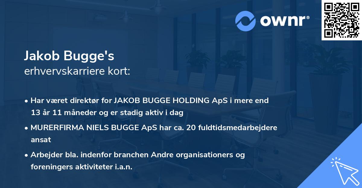 Jakob Bugge's erhvervskarriere kort