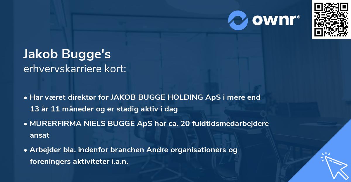 Jakob Bugge's erhvervskarriere kort