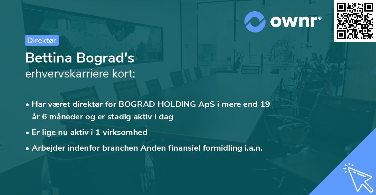 Bettina Bograd's erhvervskarriere kort