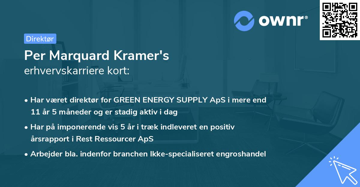 Per Marquard Kramer's erhvervskarriere kort