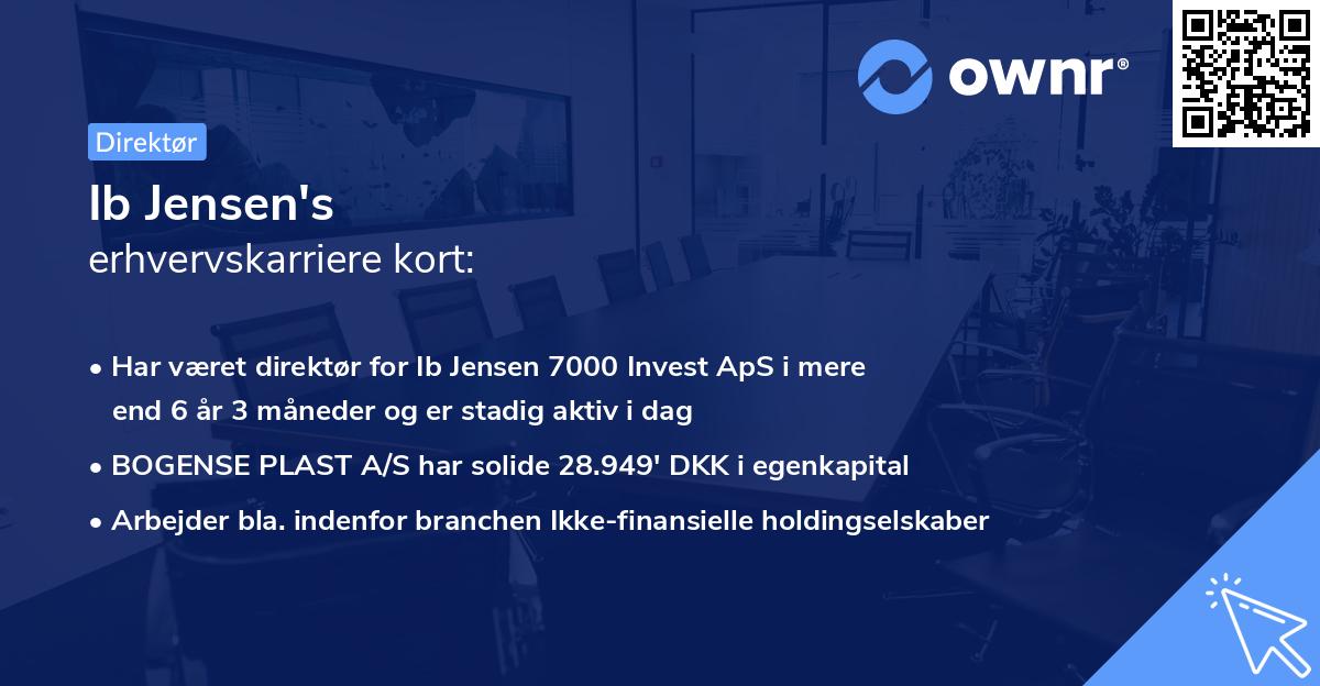 Ib Jensen's erhvervskarriere kort