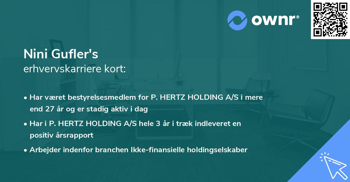 Nini Gufler's erhvervskarriere kort