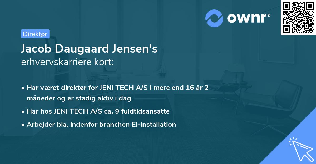 Jacob Daugaard Jensen's erhvervskarriere kort