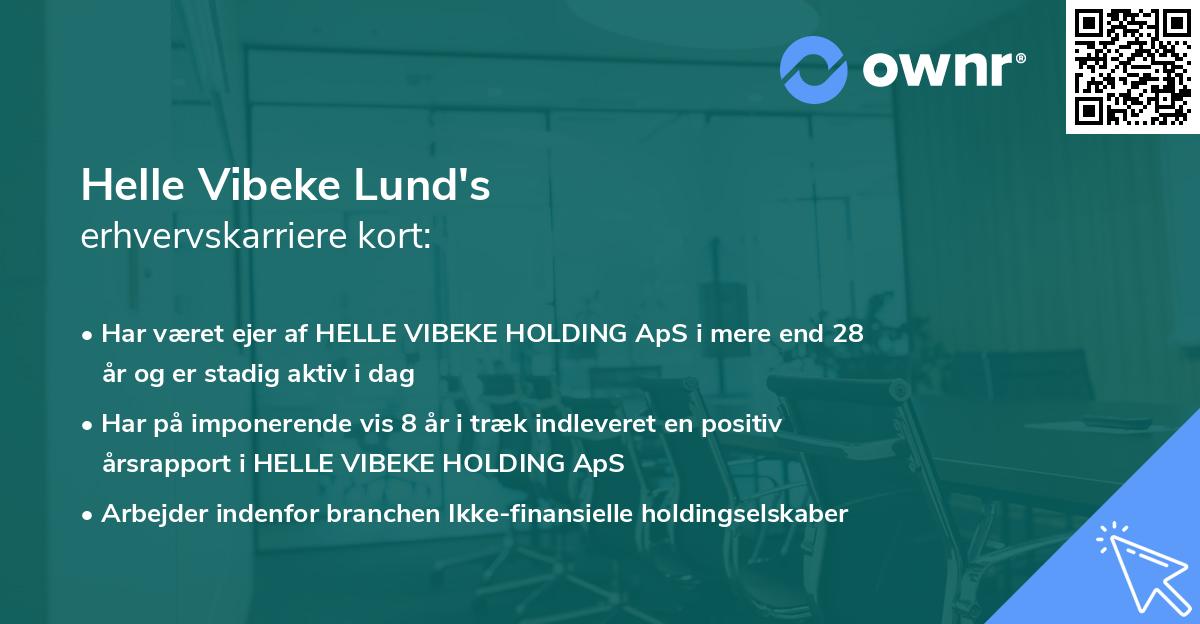 Helle Vibeke Lund's erhvervskarriere kort