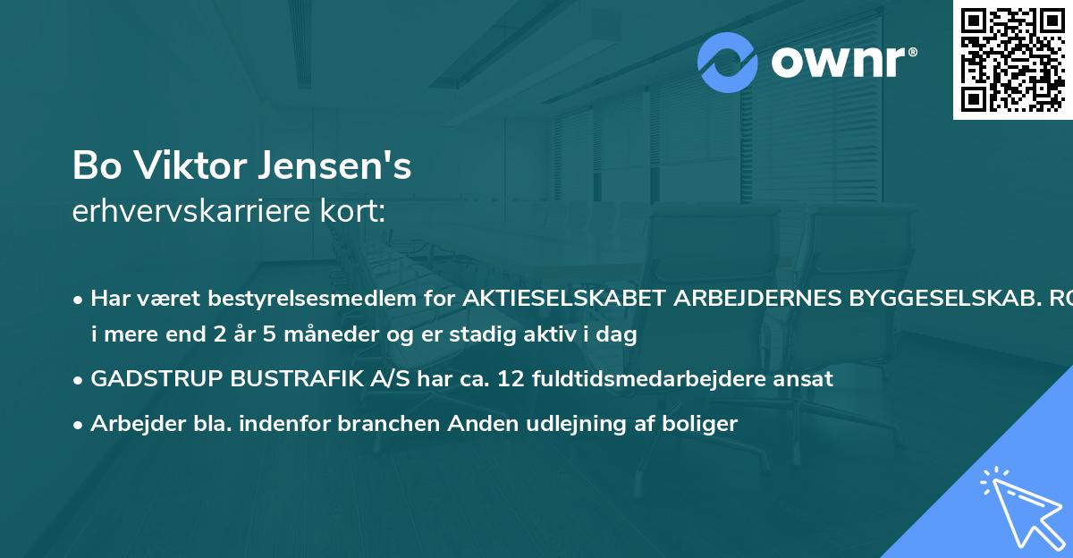 Bo Viktor Jensen's erhvervskarriere kort