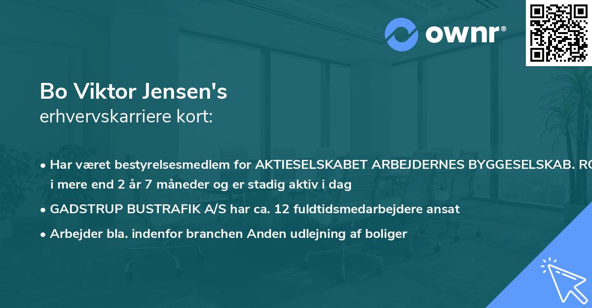 Bo Viktor Jensen's erhvervskarriere kort