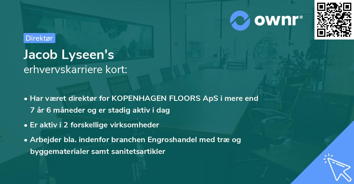 Jacob Lyseen's erhvervskarriere kort