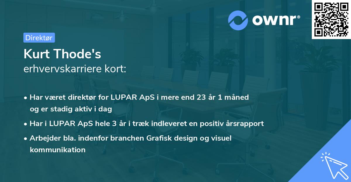 Kurt Thode's erhvervskarriere kort