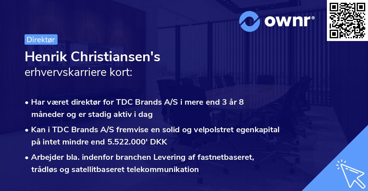 Henrik Christiansen's erhvervskarriere kort