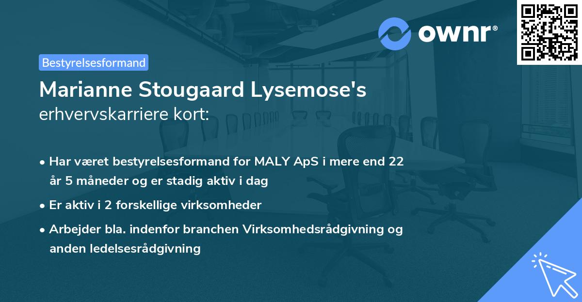 Marianne Stougaard Lysemose's erhvervskarriere kort