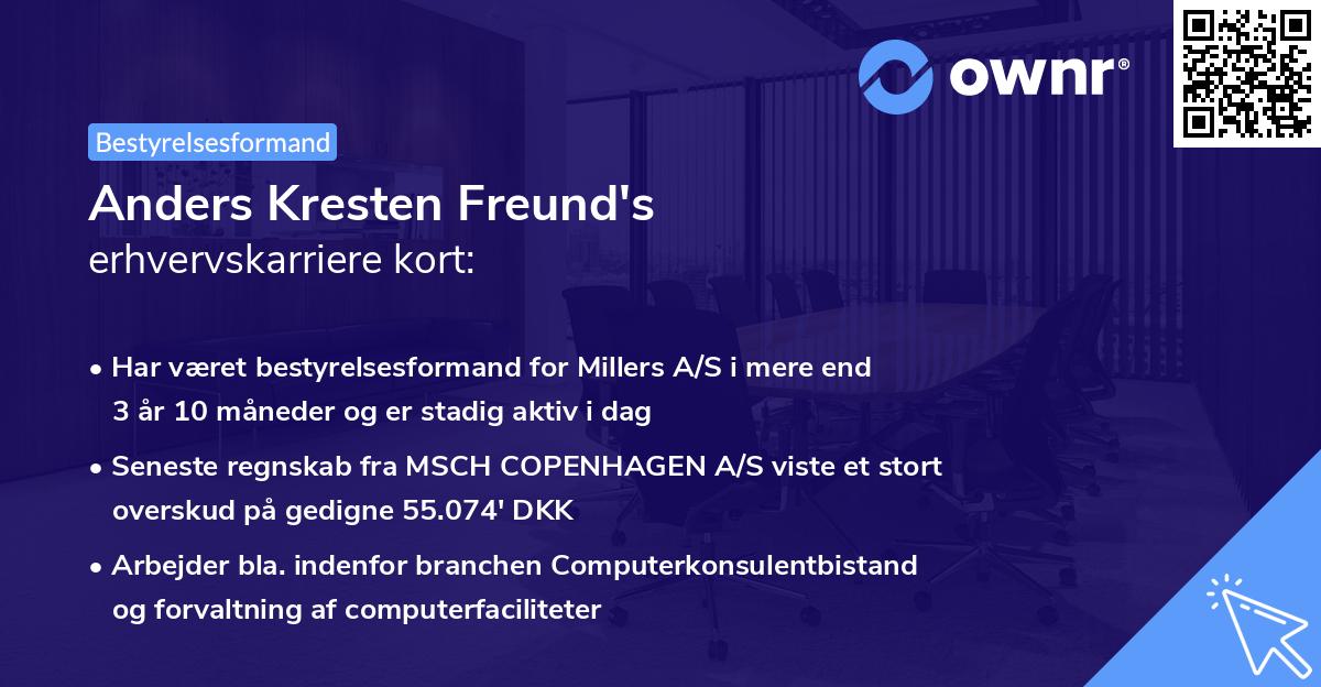 Anders Kresten Freund's erhvervskarriere kort