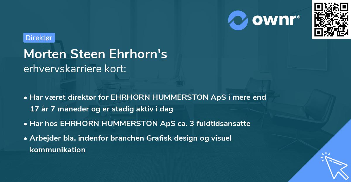 Morten Steen Ehrhorn's erhvervskarriere kort