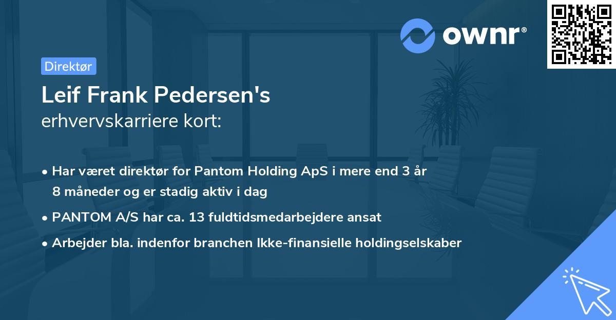 Leif Frank Pedersen's erhvervskarriere kort