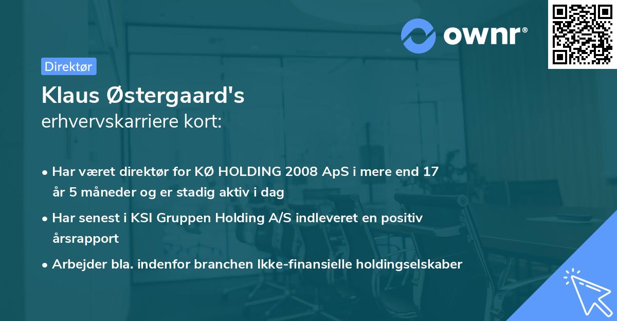 Klaus Østergaard's erhvervskarriere kort