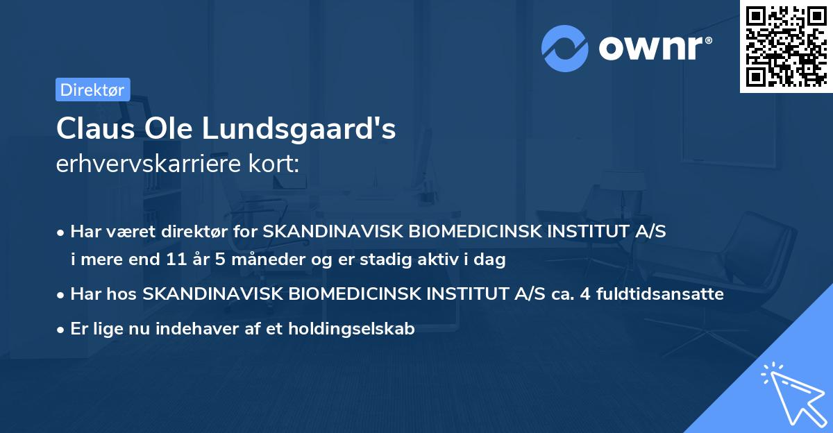 Claus Ole Lundsgaard's erhvervskarriere kort