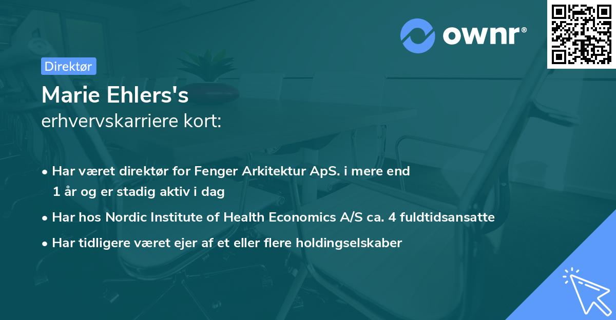 Marie Ehlers's erhvervskarriere kort