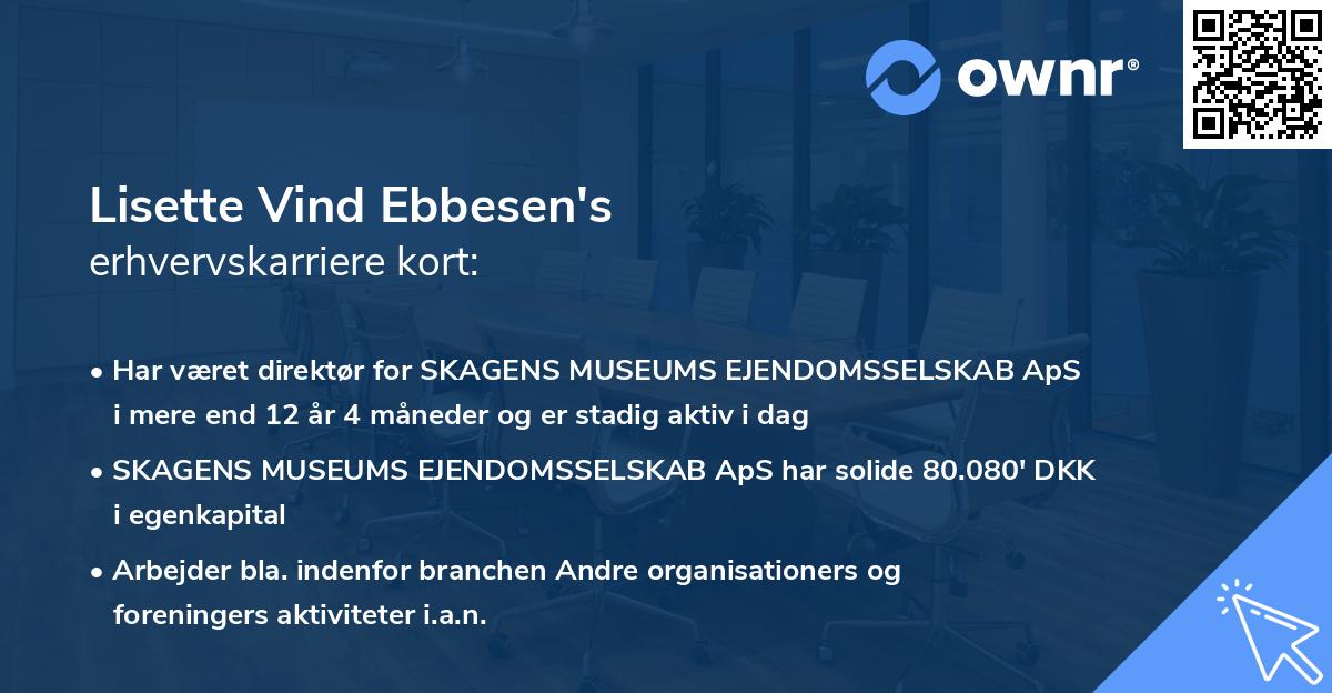 Lisette Vind Ebbesen's erhvervskarriere kort
