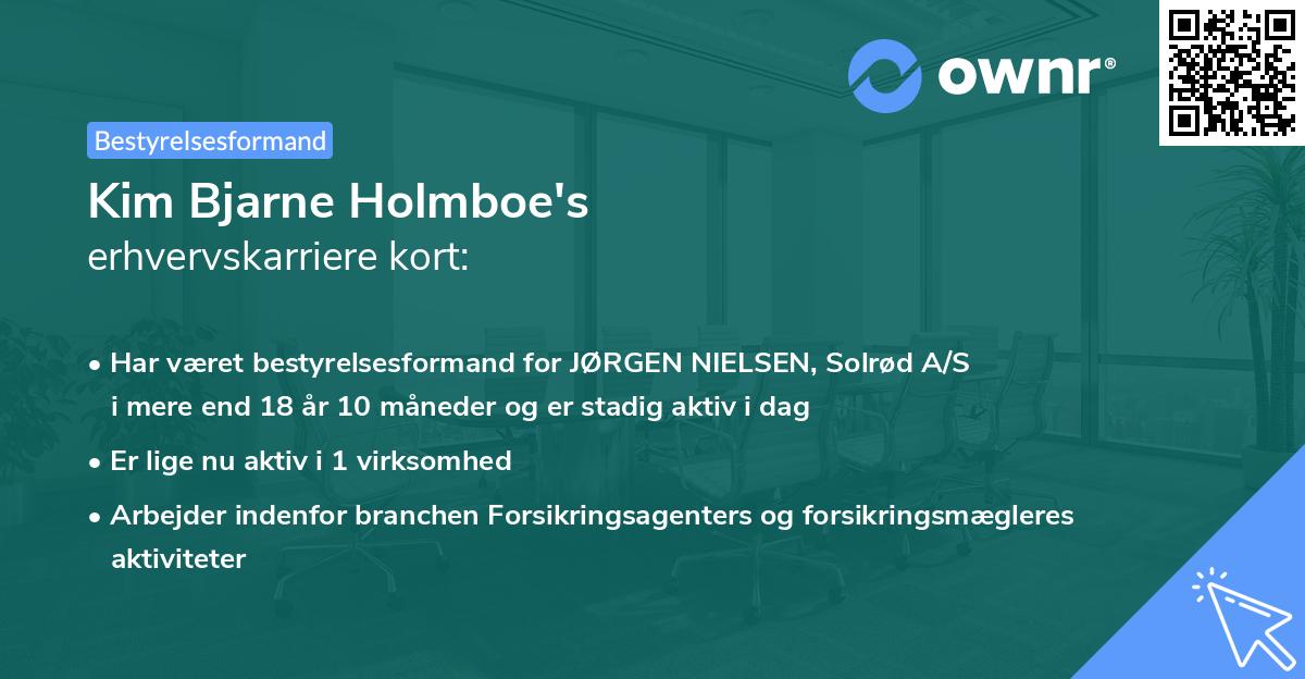 Kim Bjarne Holmboe's erhvervskarriere kort