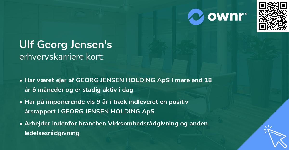 Ulf Georg Jensen's erhvervskarriere kort