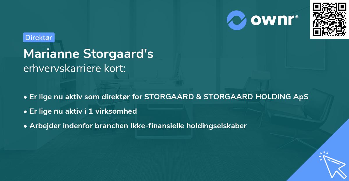 Marianne Storgaard's erhvervskarriere kort