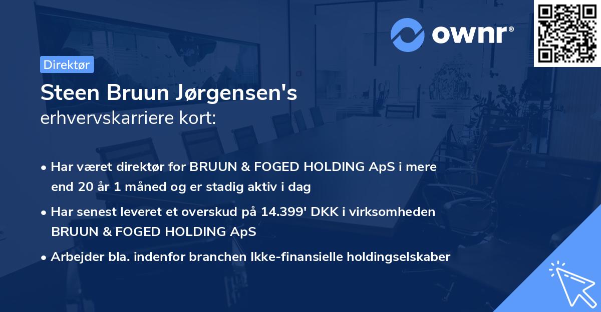 Steen Bruun Jørgensen's erhvervskarriere kort