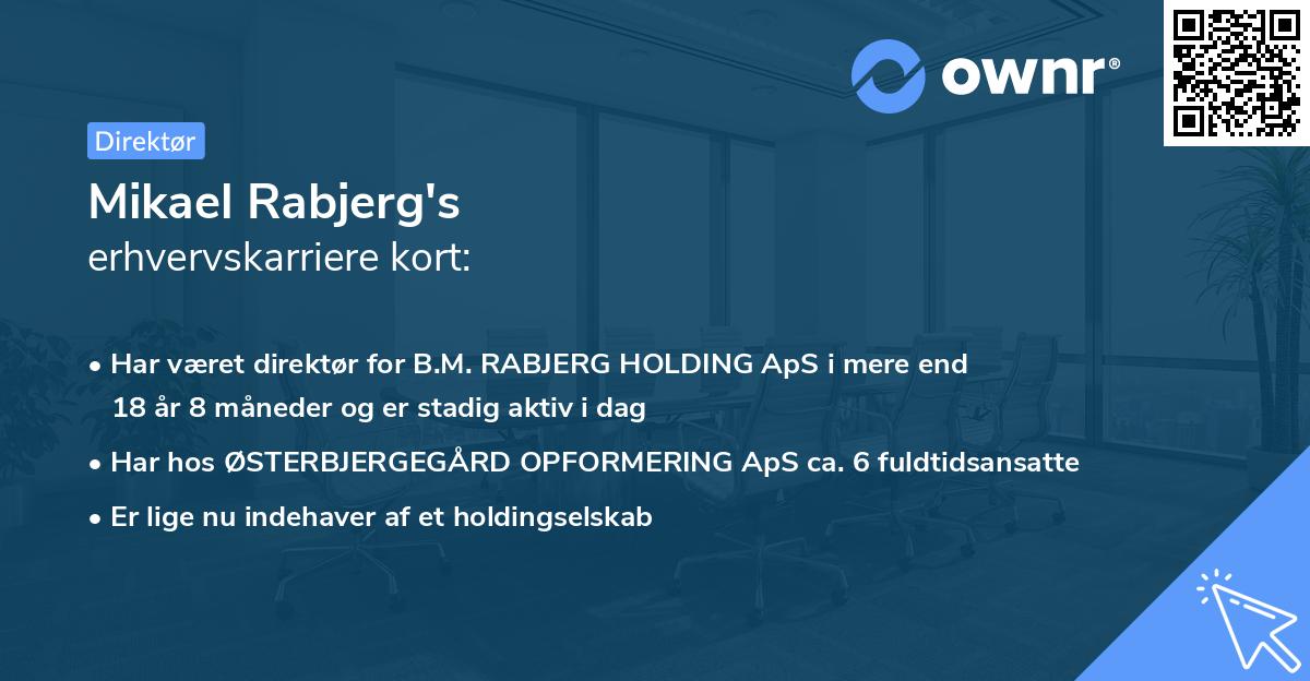 Mikael Rabjerg's erhvervskarriere kort