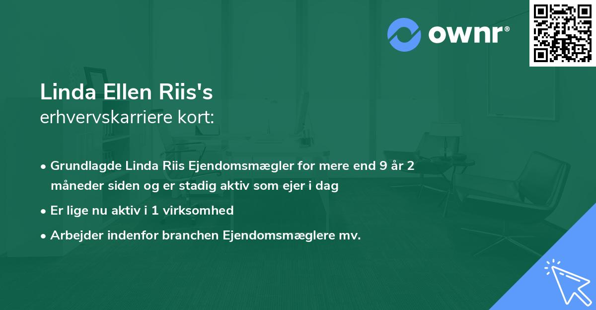 Linda Ellen Riis's erhvervskarriere kort