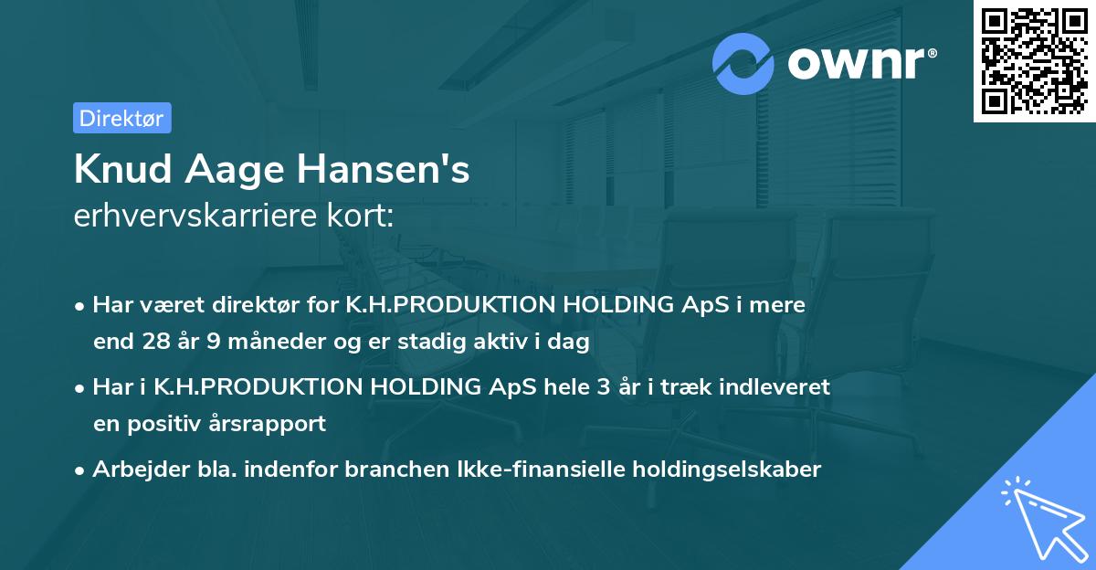 Knud Aage Hansen's erhvervskarriere kort