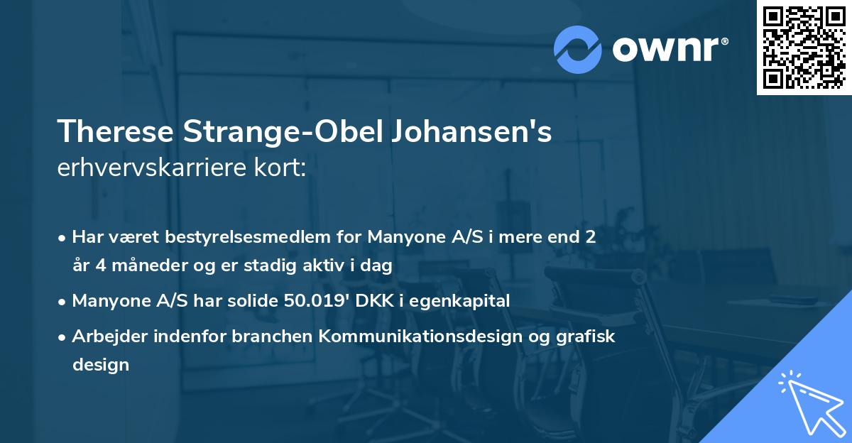 Therese Strange-Obel Johansen's erhvervskarriere kort