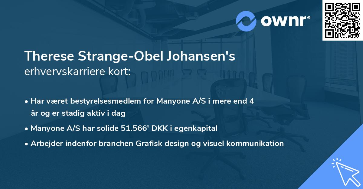 Therese Strange-Obel Johansen's erhvervskarriere kort