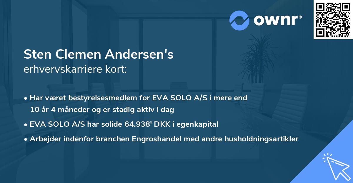 Sten Clemen Andersen's erhvervskarriere kort