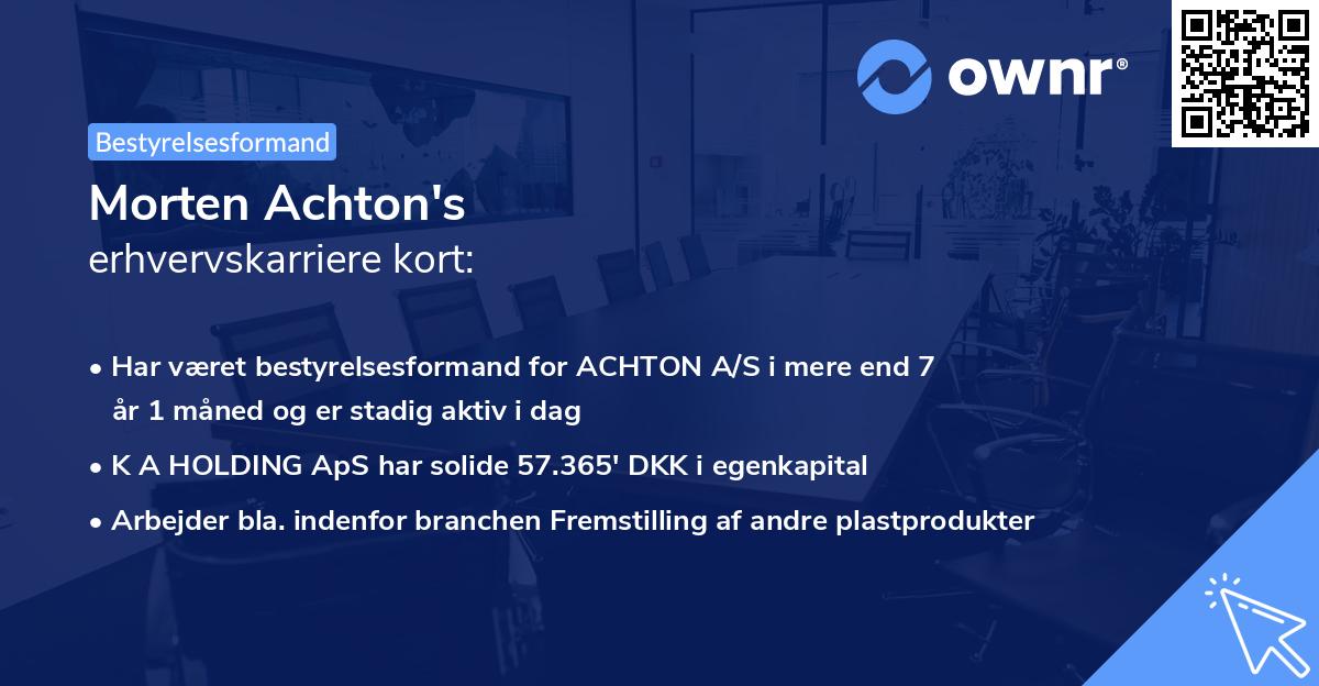 Morten Achton's erhvervskarriere kort