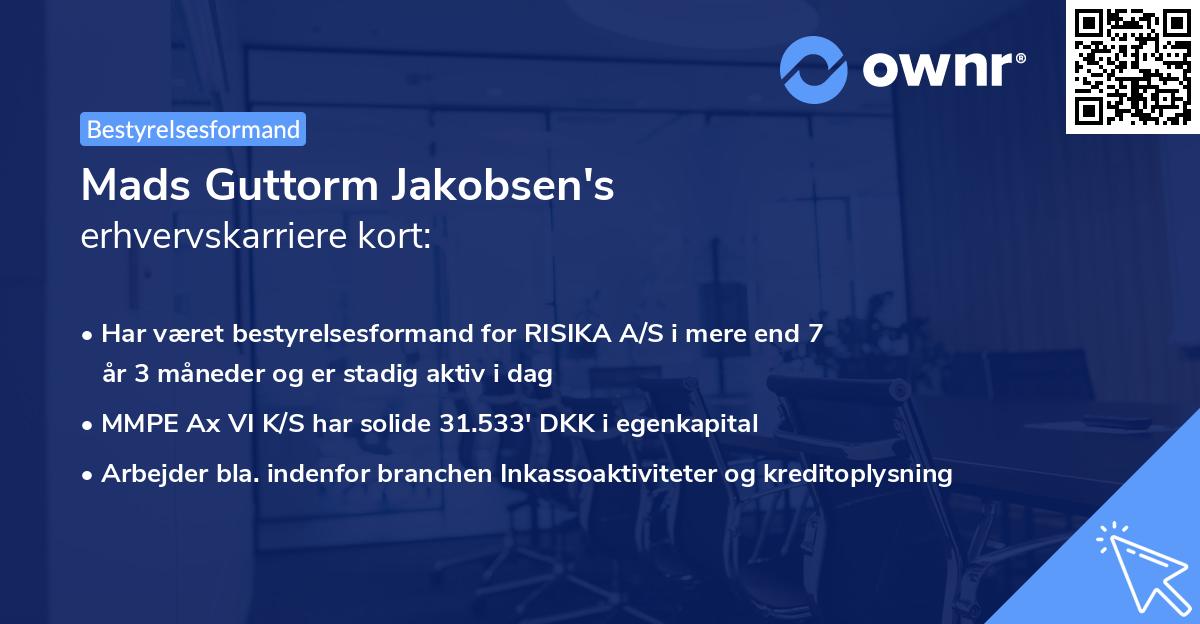 Mads Guttorm Jakobsen's erhvervskarriere kort