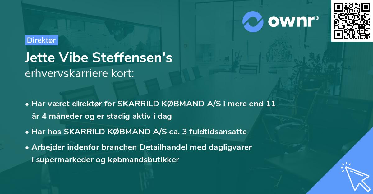 Jette Vibe Steffensen's erhvervskarriere kort