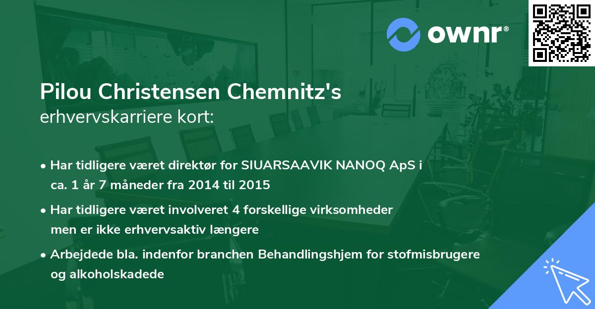Pilou Christensen Chemnitz's erhvervskarriere kort